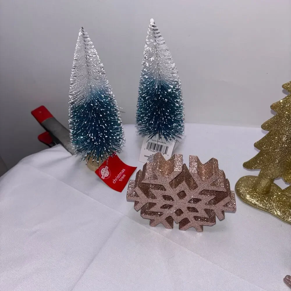 Christmas Glittery Table Top Decorations - 6 Count